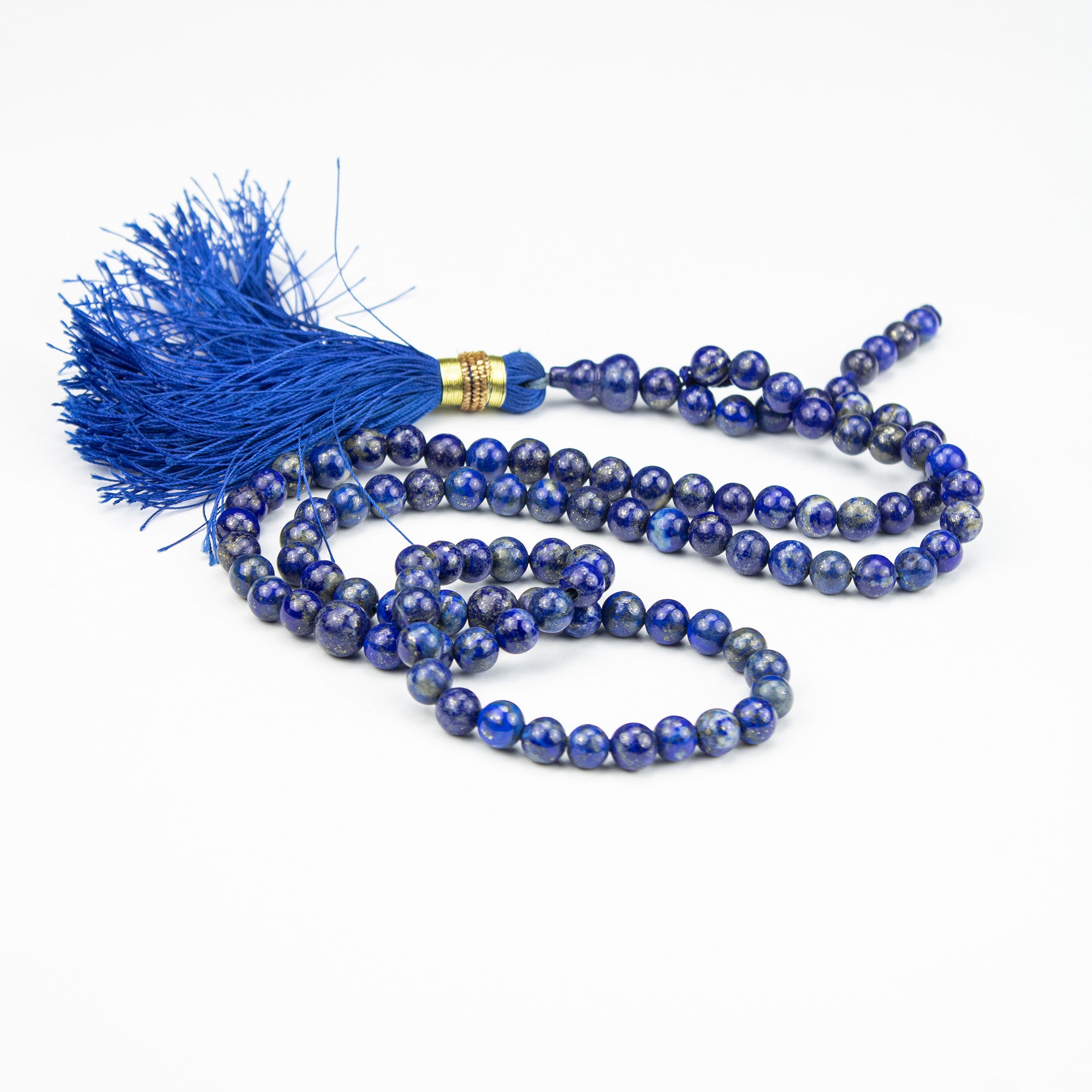 Lapis Lazuli Tasbih 100 Beads – AA Grade Deep Blue Prayer Beads with Pyrite – Premium Handmade Misbaha
