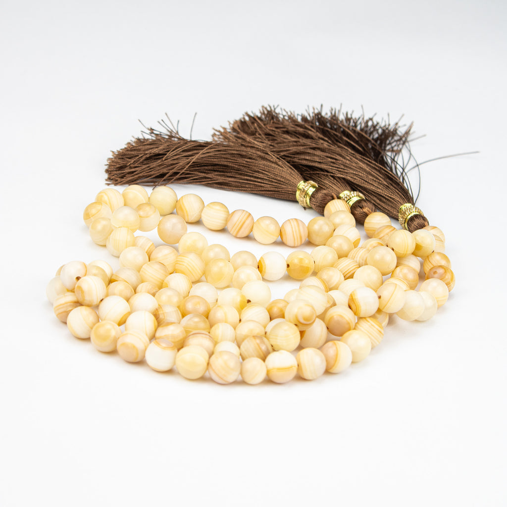 Honey Onyx Tasbih 35 Beads – Natural Golden Onyx Prayer Beads – Handmade Premium Misbaha