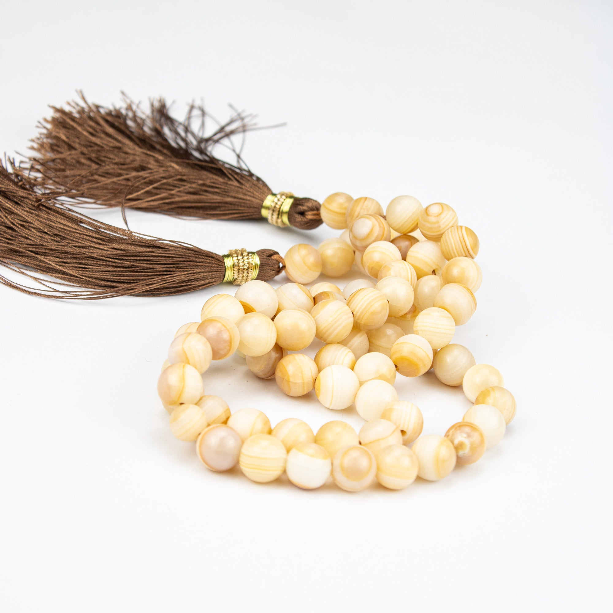Honey Onyx Tasbih 35 Beads – Natural Golden Onyx Prayer Beads – Handmade Premium Misbaha