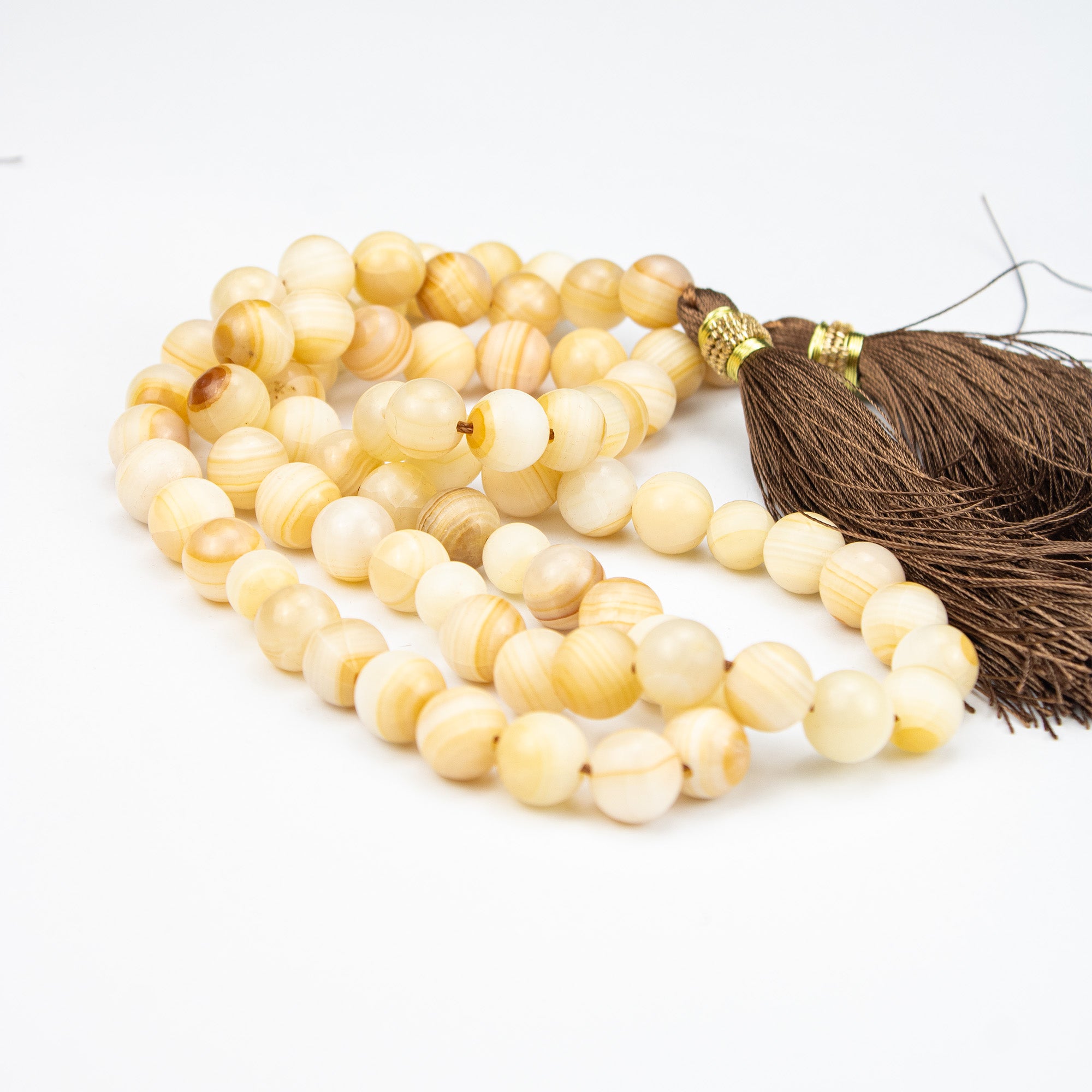 Honey Onyx Tasbih 35 Beads – Natural Golden Onyx Prayer Beads – Handmade Premium Misbaha