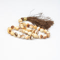 Banded Honey Onyx Tasbih 35 Beads – Natural Multi-Tone Prayer Beads – Handmade 12mm Misbaha