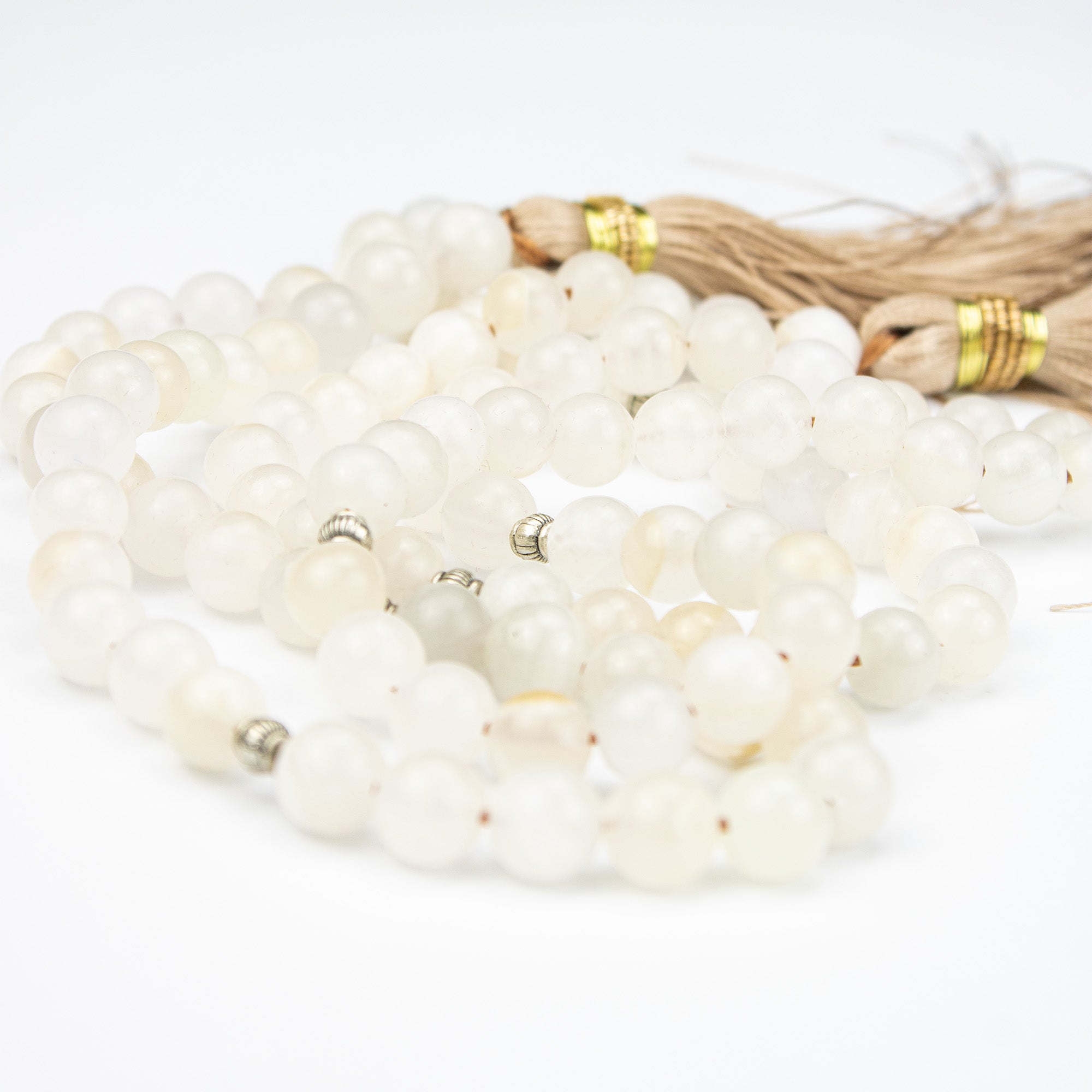 Afghan Cream Calcite Tasbih 35 Beads – Natural Ivory Stone Prayer Beads – Handmade Minimal Misbaha