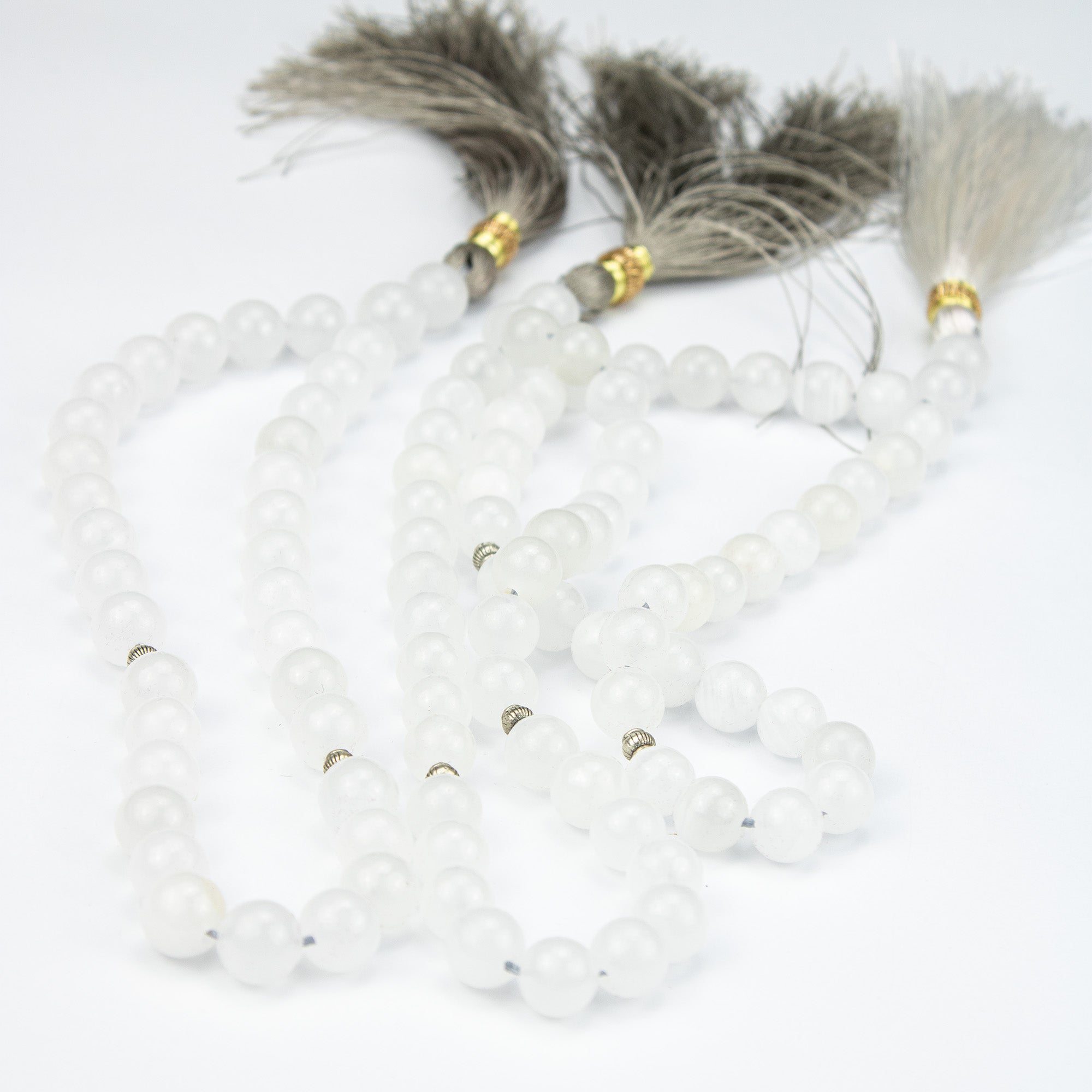 Afghan Crystal White Calcite Tasbih 35 Beads – Natural Pure White Prayer Beads – Handmade Premium Misbaha