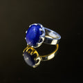 Lapis Lazuli Ring in 925 Sterling Silver – Natural Deep Blue Gemstone Ring – Size 17 mm