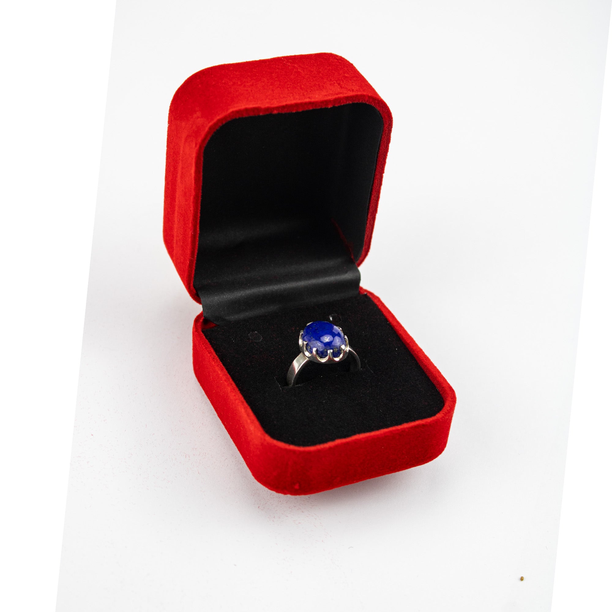 Lapis Lazuli Ring in 925 Sterling Silver – Natural Deep Blue Gemstone Ring – Size 17 mm