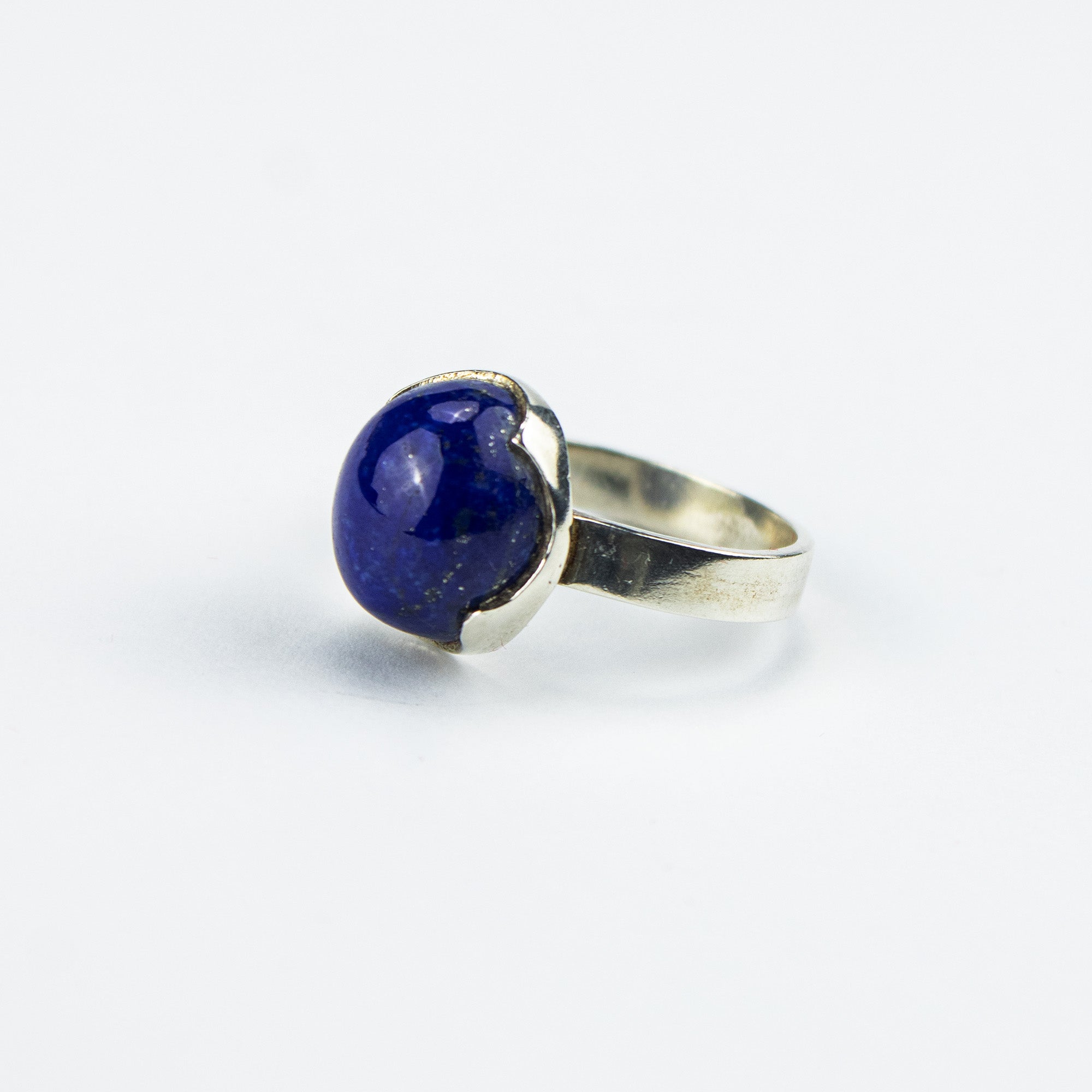Lapis Lazuli Ring in 925 Sterling Silver – Natural Deep Blue Gemstone Ring – Size 18 mm