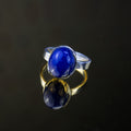 Lapis Lazuli Ring in 925 Sterling Silver – Natural Deep Blue Gemstone Ring – Size 18 mm