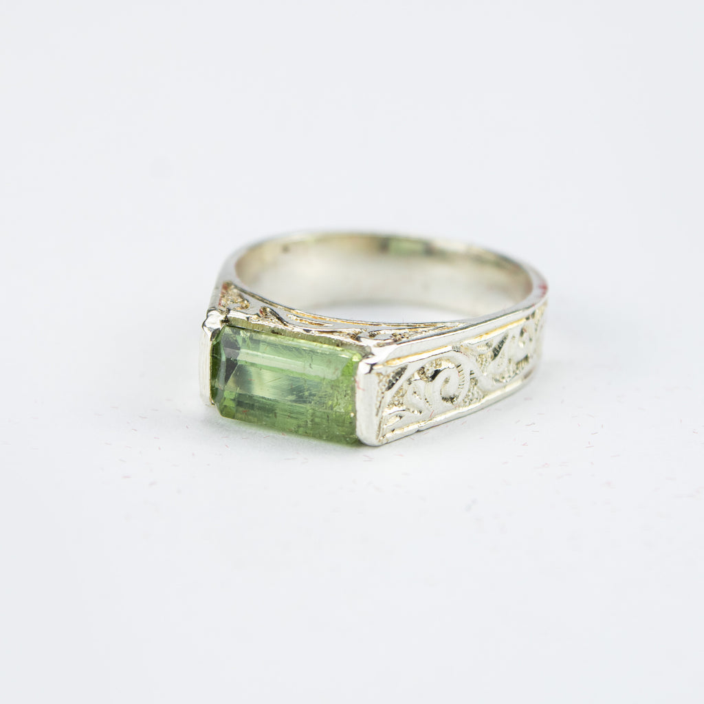 Afghan Paraiba Tourmaline Ring in 925 Sterling Silver – Emerald Cut Natural Tourmaline Ring – Handmade Statement Silver Ring – Size 20 mm