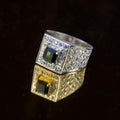 Afghan Indigo Tourmaline Ring in 925 Sterling Silver – Luxury Square Halo Ring – Bold Statement Signet Ring – Size 21 mm
