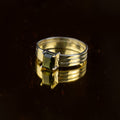 Indicolite Tourmaline Ring in 925 Silver – Emerald Cut Deep Green Blue Stone – Minimal Elegant Ring – Size 20 mm