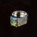 Afghan Green Tourmaline Ring in 925 Silver – Minimal Emerald Cut Statement Ring – RGRTM012
