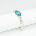 Turquoise Men’s Silver Bracelet – 925 Sterling Silver Chain Bracelet – Handmade Luxury Jewelry