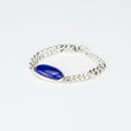 Lapis Lazuli Men’s Silver Bracelet – 925 Sterling Silver Chain Bracelet – Handmade Luxury Jewelry