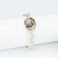 Afghan Dendritic Agate Men’s Silver Bracelet – 925 Sterling Silver Chain Bracelet – Handmade Natural Stone Jewelry